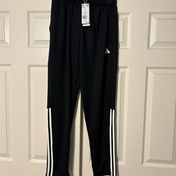 Adidas Men's Black Sweatpants with White Accents - Picture 1 of 2